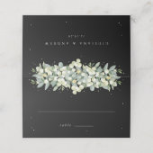 Black Snowberry + Eukalyptus Wedding Platzkarte (Außenseite Aufgefaltet)