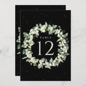 Black Snowberry+Eukalyptus Weihnachtsfeiertage Tis (Vorne/Hinten)