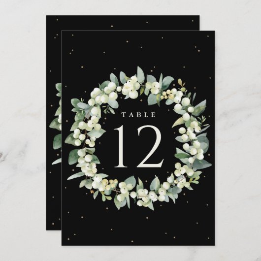 Black Snowberry+Eukalyptus Weihnachtsfeiertage Tis (Vorne/Hinten)