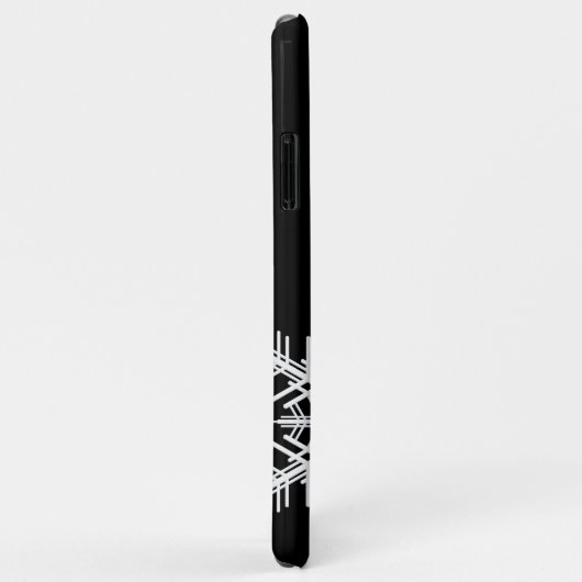 Black Snowflake iPhone Case (Hinten/Rechts)