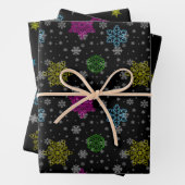Black Snowflake Wrapping Paper Set Geschenkpapier Set (Beispiel)