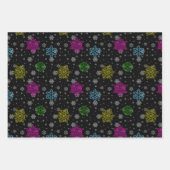 Black Snowflake Wrapping Paper Set Geschenkpapier Set (Vorderseite)