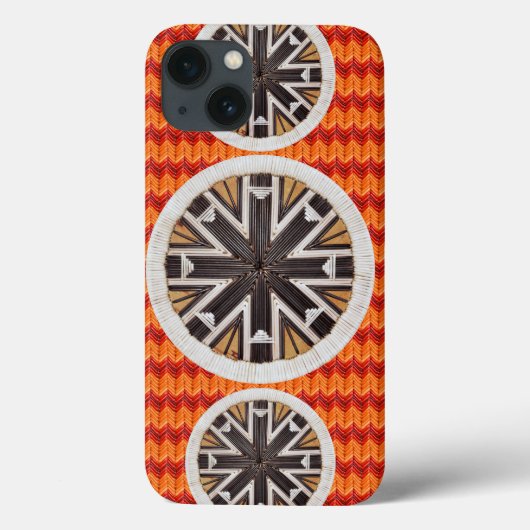 Black Snowflakes and Orange Chevron Case-Mate iPhone Hülle (Rückseite)