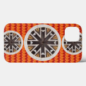 Black Snowflakes and Orange Chevron Case-Mate iPhone Hülle (Rückseite (Horizontal))