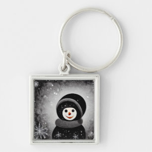Black Snowsuit Snowman Schlüsselanhänger