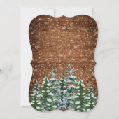 Black Snowy Wood Forest Pine Frohe Weihnachts-Part Einladung (Rückseite)