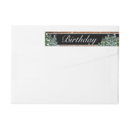 Black Snowy Wood & Forest Pine Geburtstag