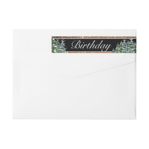Black Snowy Wood & Forest Pine Geburtstag