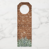 Black Snowy Wood & Forest Pine Geburtstag Flaschenanhänger (Rückseite)