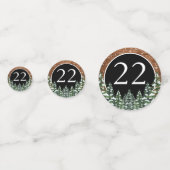 Black Snowy Wood & Forest Pine Happy Birthday Konfetti (Vorderseiten)