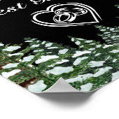Black Snowy Wood & Forest Pine Wedding Sign Poster (Ecke)