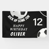 Black Soccer Ball Football Sports Kindergeburtstag Banner (Horizontal)