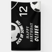 Black Soccer Ball Football Sports Kindergeburtstag Banner (Vertikal)