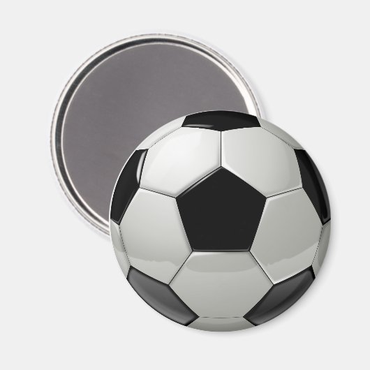 Black Soccer Ball Magnet (Vorderseite/Rückseite)