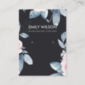 BLACK SOFT BLUSH BLUE FLORAL EARRING DISPLAY LOGO VISITENKARTE (Vorderseite)