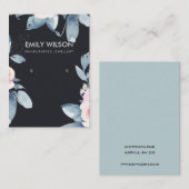 BLACK SOFT BLUSH BLUE FLORAL EARRING DISPLAY LOGO VISITENKARTE (Vorne/Hinten)