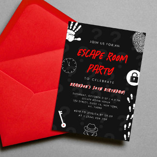 Black Solare the Mystery Escape Room Geburtstagspa Einladung