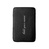 Black solid add name text message here throw pillo badematte (Vorderseite Vertikal)