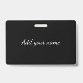 Black solid add name text message throw pillo ausweis (Rückseite)