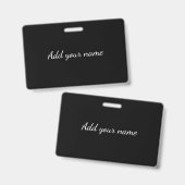 Black solid add name text message throw pillo ausweis (Vorder- & Rückseite)