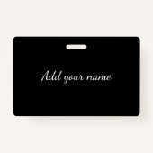 Black solid add name text message throw pillo ausweis (Rückseite)