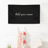 Black solid add name text message throw pillo banner (Insitu)