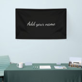 Black solid add name text message throw pillo banner (Messeveranstaltung)