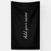 Black solid add name text message throw pillo banner (Vertikal)