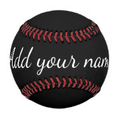 Black solid add name text message throw pillo baseball (Vorderseite)