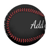 Black solid add name text message throw pillo baseball (Vorderseite Links)