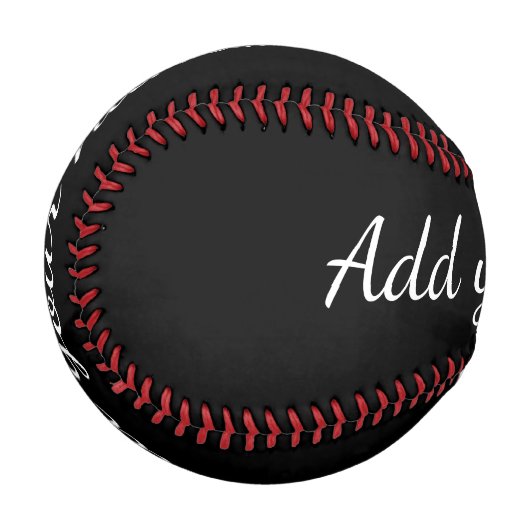 Black solid add name text message throw pillo baseball (Vorderseite Links)