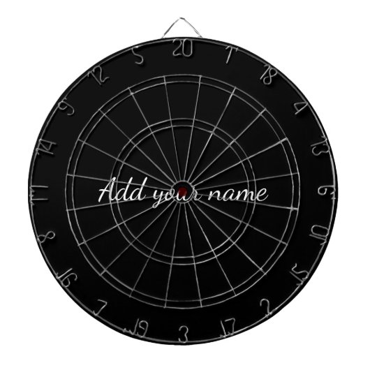 Black solid add name text message throw pillo dartscheibe (vorne)