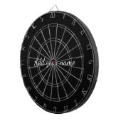 Black solid add name text message throw pillo dartscheibe (Vorderseite rechts)