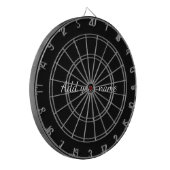 Black solid add name text message throw pillo dartscheibe (Vorderseite Links)
