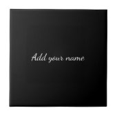 Black solid add name text message throw pillo fliese (Vorderseite)