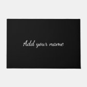 Black solid add name text message throw pillo fußmatte (Vorderseite)