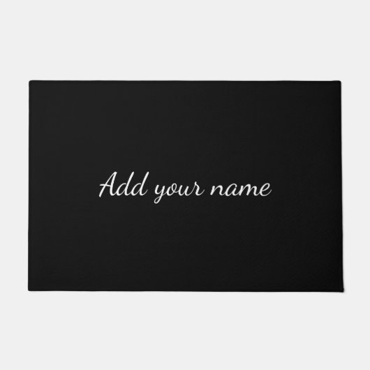 Black solid add name text message throw pillo fußmatte (Vorderseite)