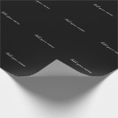 Black solid add name text message throw pillo geschenkpapier (Ecke)