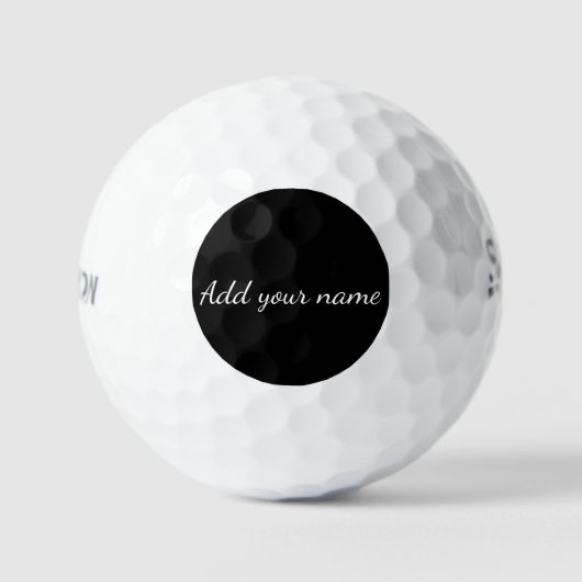 Black solid add name text message throw pillo golfball (Vorderseite)