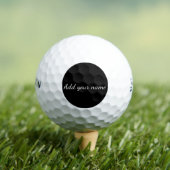 Black solid add name text message throw pillo golfball (Insitu T-Shirt)