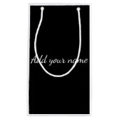 Black solid add name text message throw pillo kleine geschenktüte (Vorderseite)