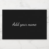 Black solid add name text message throw pillo lebensmitteletikett (Einzelnes Label)