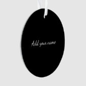 Black solid add name text message throw pillo ornament (Vorderseite)