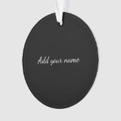 Black solid add name text message throw pillo ornament (Vorderseite)