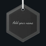 Black solid add name text message throw pillo ornament aus glas<br><div class="desc">Entwurf</div>