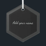 Black solid add name text message throw pillo ornament aus glas<br><div class="desc">Entwurf</div>