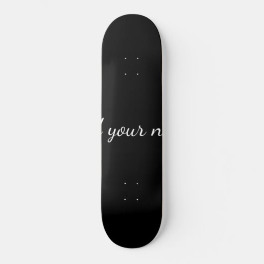 Black solid add name text message throw pillo skateboard (Vorderseite)