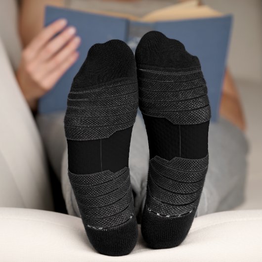 Black solid add name text message throw pillo socken (Unterseite)
