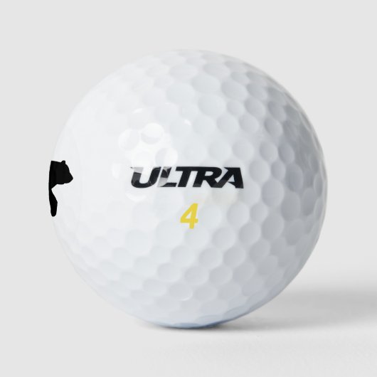 Black Solid Bear Golf Balls Golfball (Logo)