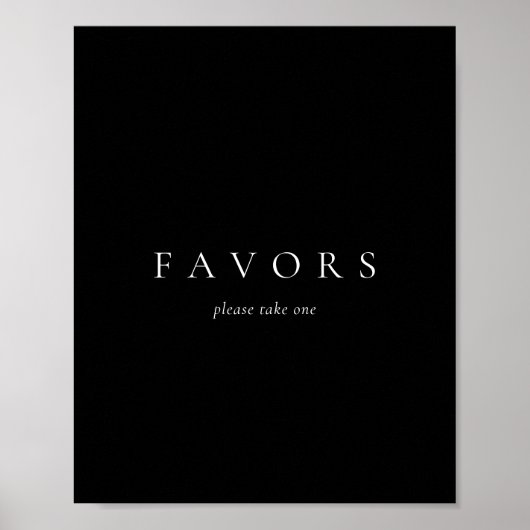 Black Solid Einfache Minimalistische Gastgeschenke Poster (Vorne)
